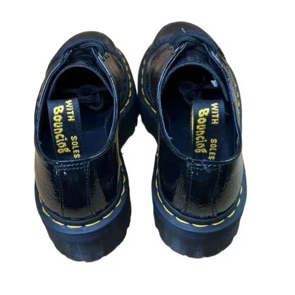 Dr. Martens 1461 Distressed Patent Leather Platform Shoe Black Size 7 - Picture 5 of 9
